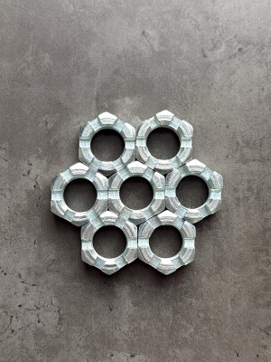 Гайка корончатая, прорезная низкая М27 ГОСТ 5919-73, покрытие цинк