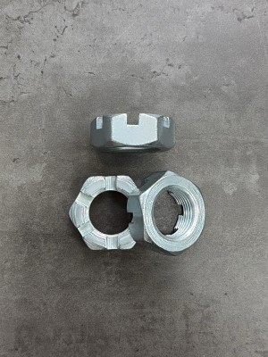 Гайка корончатая, прорезная низкая М27х2 ГОСТ 5919-73, класс прочности 8, покрытие цинк